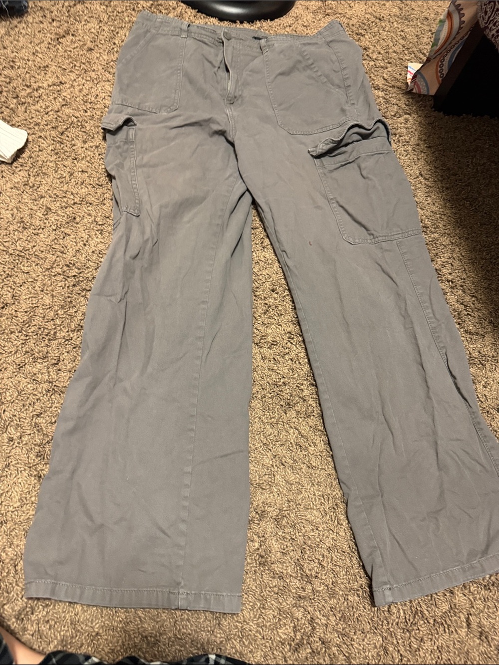 George Men's Light Gray Cargo Pants - Wide Leg Utility